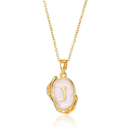 Organic Frame Initial Necklace