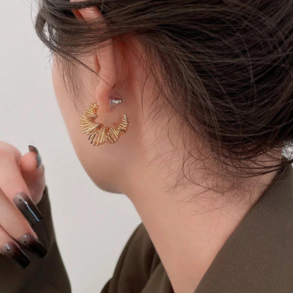 Twisted C-Shaped Stud Earrings