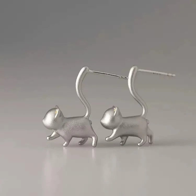 Walking Cat Stud Earrings