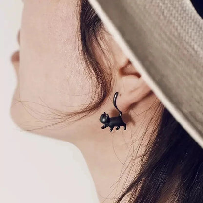 Walking Cat Stud Earrings