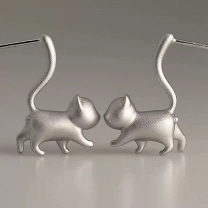 Walking Cat Stud Earrings