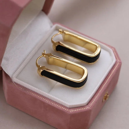 Leopard Geometric Hoop Earrings