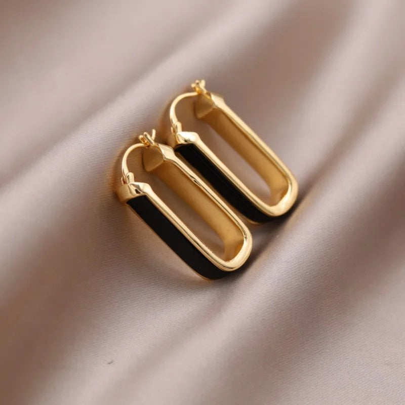 Leopard Geometric Hoop Earrings
