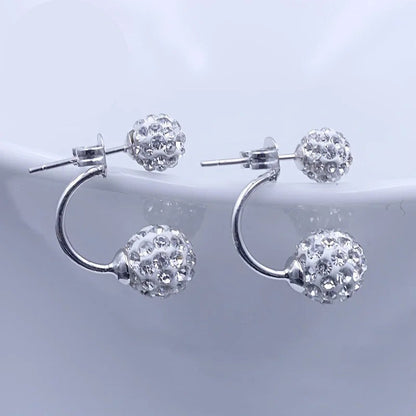 Double Crystal Ball Earrings