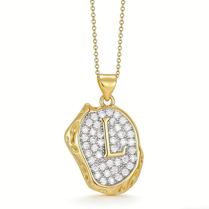 Crystal Initial Pendant Necklace