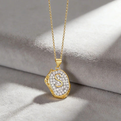 Crystal Initial Pendant Necklace