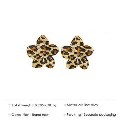 Leopard Flower Drop Earrings