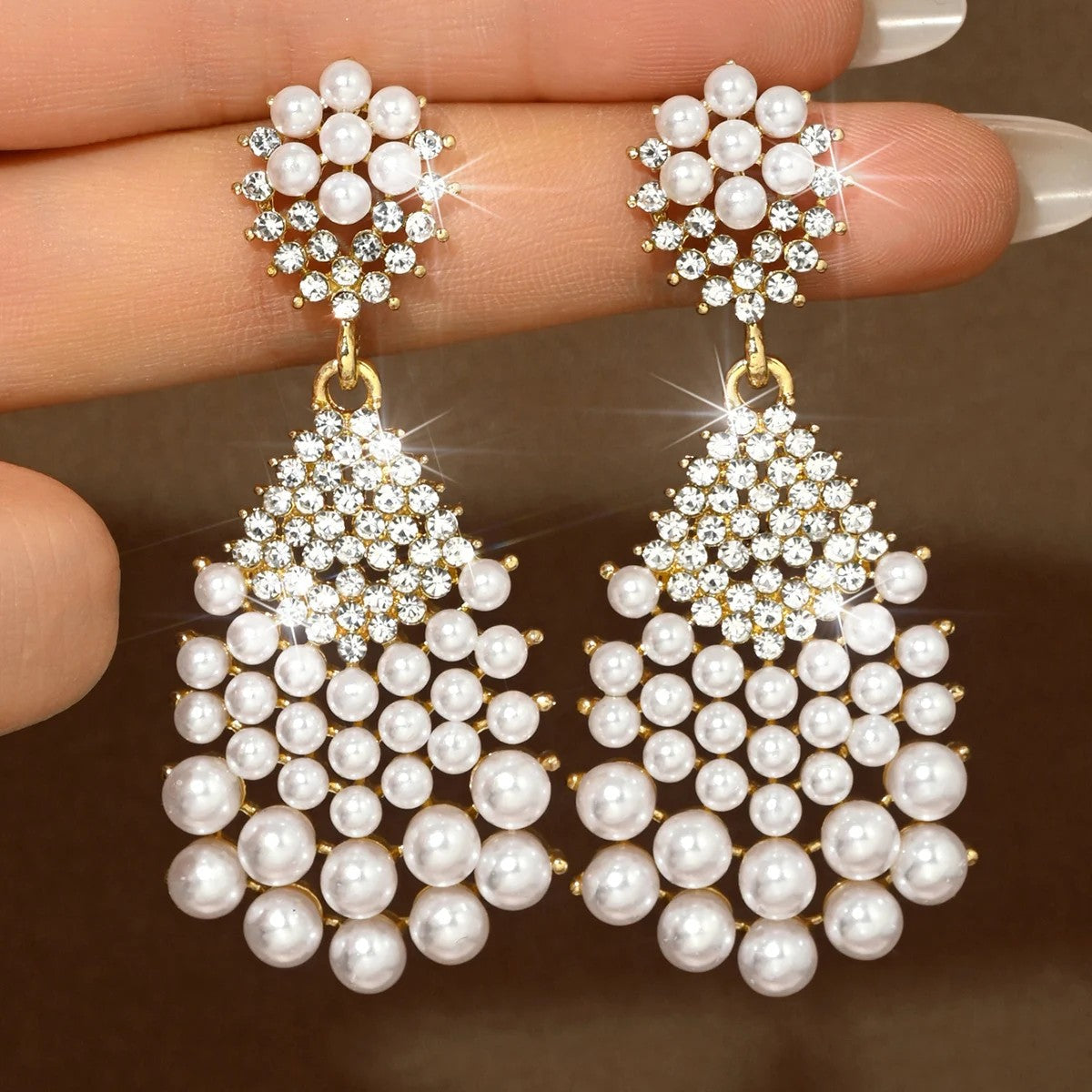 Pearl & Crystal Drop Earrings