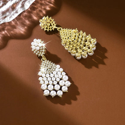 Pearl & Crystal Drop Earrings