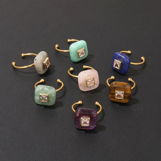 Square Stone Adjustable Ring