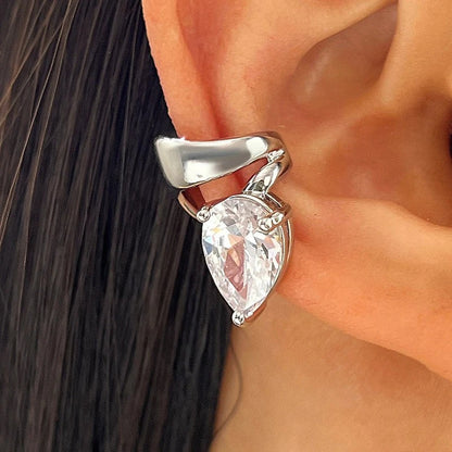 Teardrop Crystal Clip Earrings