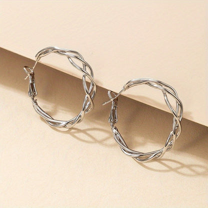 Twisted Circle Hoop Earrings