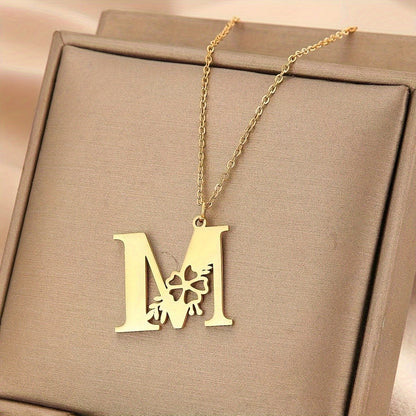 Floral Initial Necklace