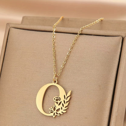 Floral Initial Necklace