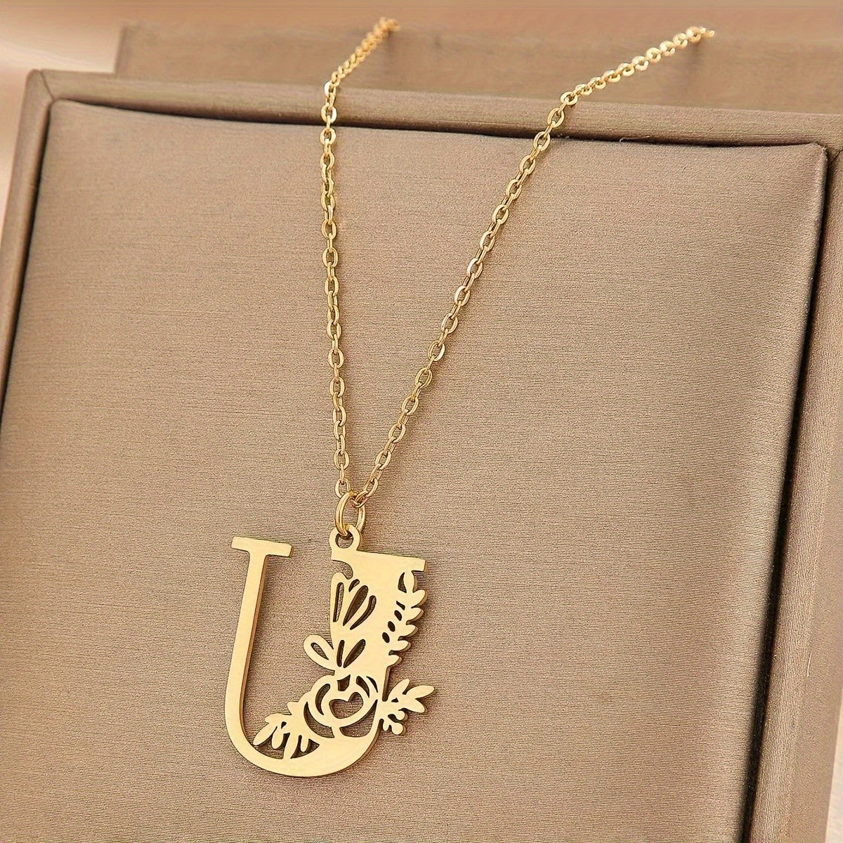 Floral Initial Necklace