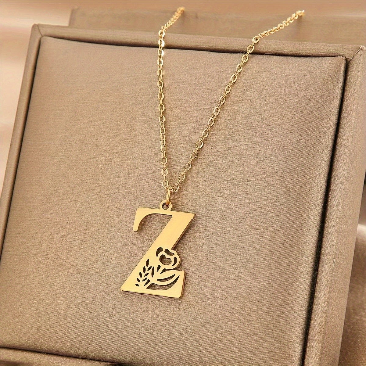 Floral Initial Necklace