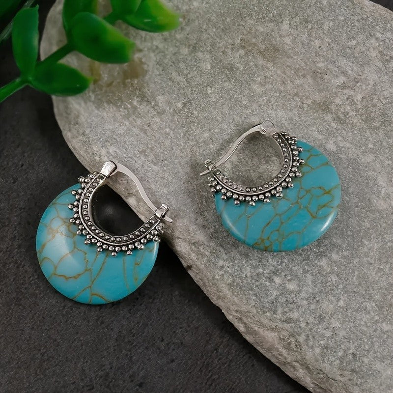 Black Resin Hoop Earrings
