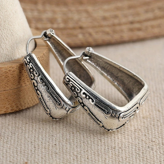 Vintage Scroll Hoop Earrings
