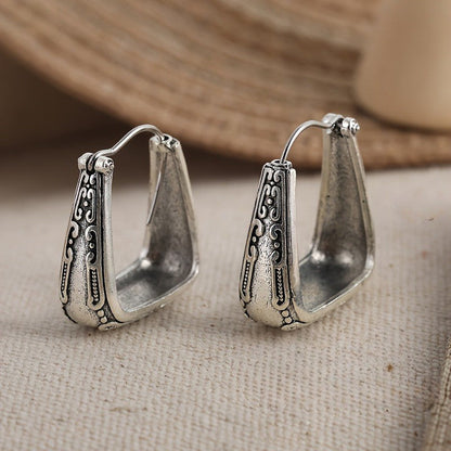 Vintage Scroll Hoop Earrings