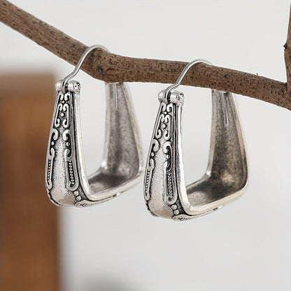 Vintage Scroll Hoop Earrings