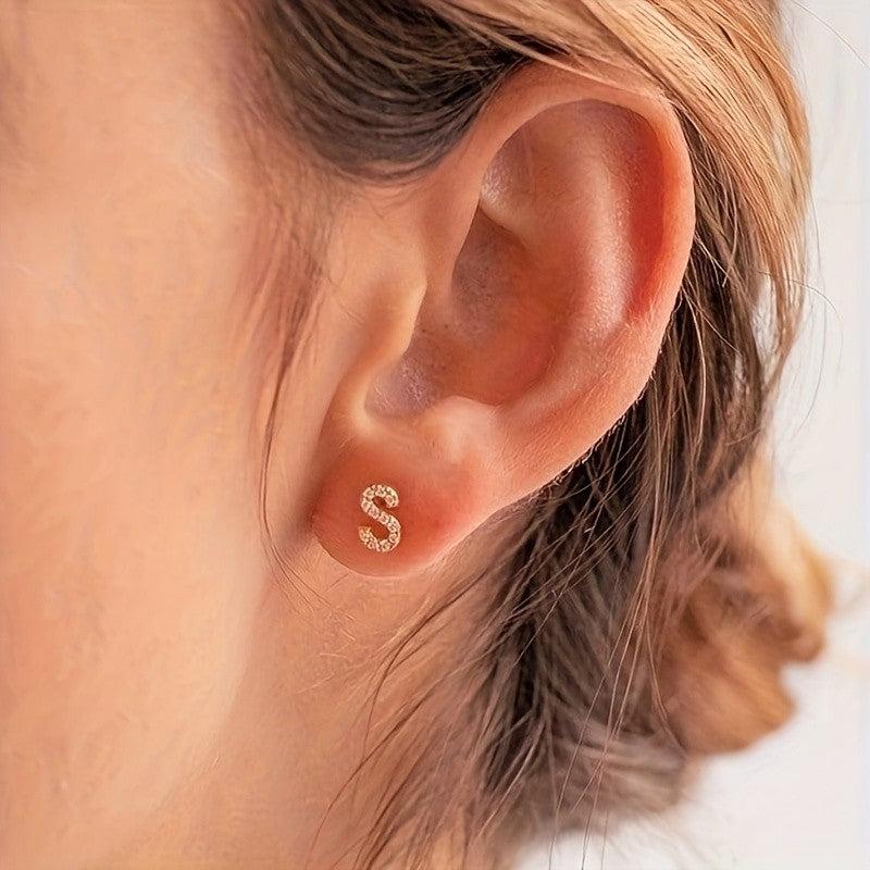 Crystal Initial Z Earrings