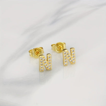 Crystal Initial Z Earrings