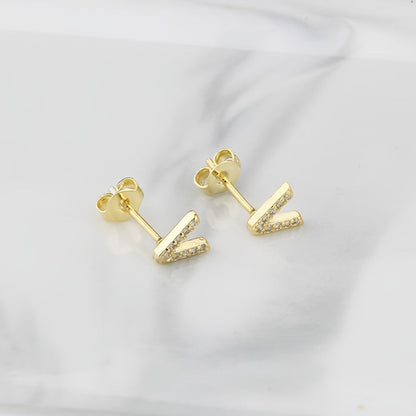 Crystal Initial Z Earrings