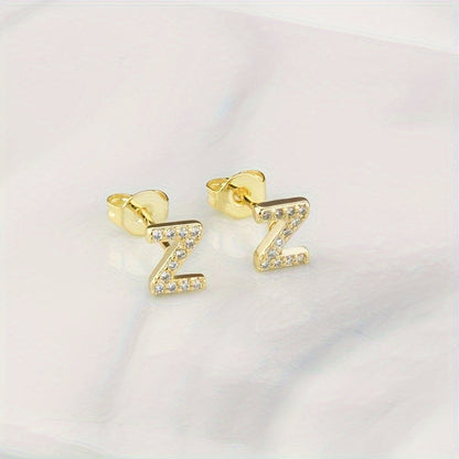Crystal Initial Z Earrings