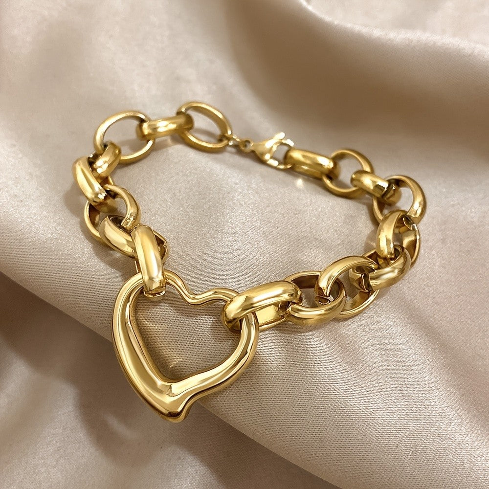 Open Heart Link Bracelet