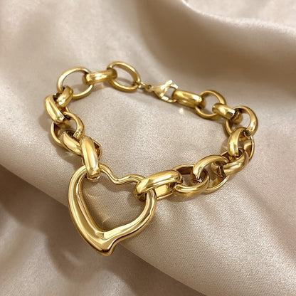 Open Heart Link Bracelet