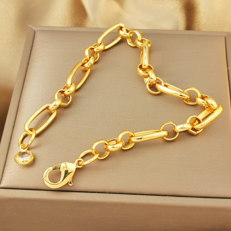 Gold-Tone Oval Link Bracelet