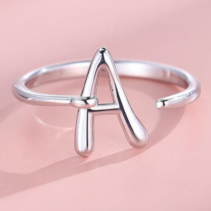 Adjustable Letter A Cuff Ring