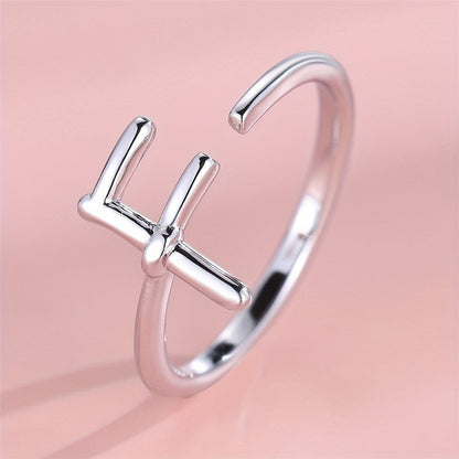 Adjustable Letter A Cuff Ring