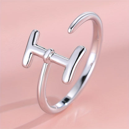 Adjustable Letter A Cuff Ring