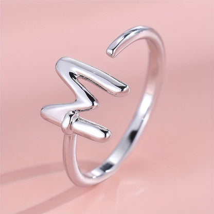 Adjustable Letter A Cuff Ring