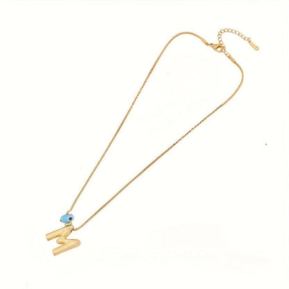 Evil Eye Initial Letter Pendant