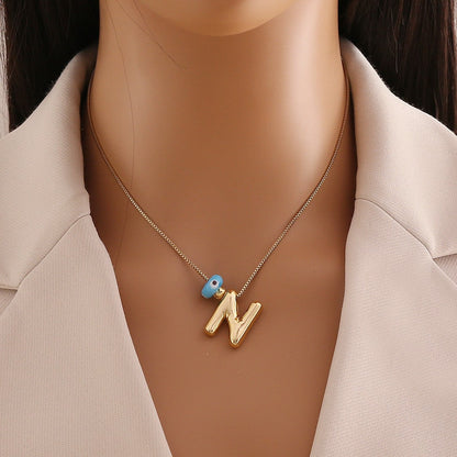 Evil Eye Initial Letter Pendant
