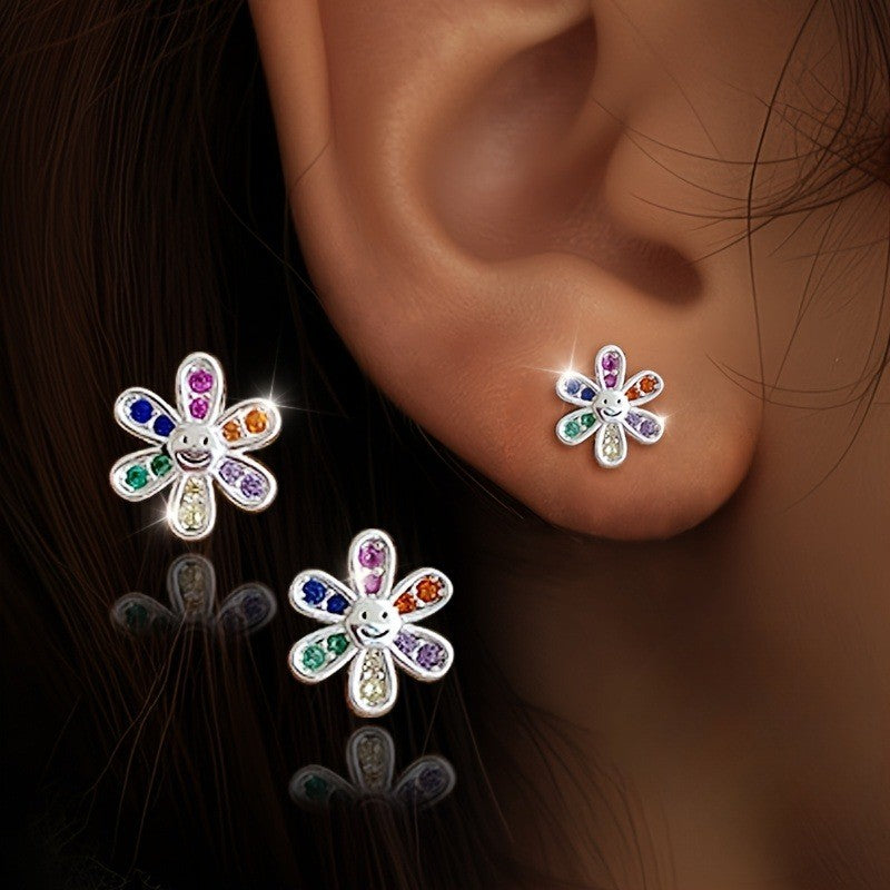 Colorful Flower Stud Earrings