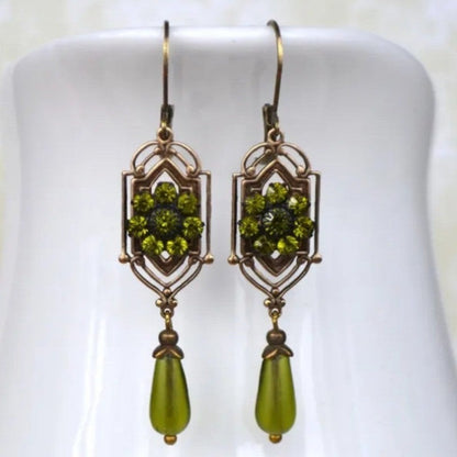Green Zircon Drop Earrings