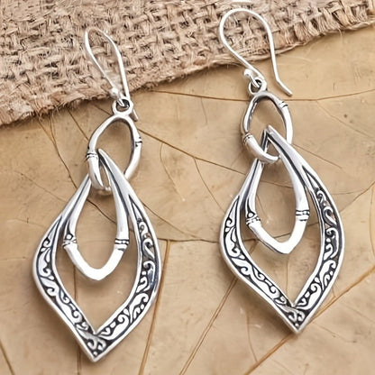 Vintage Scroll Drop Earrings