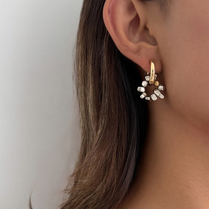 Asymmetrical Heart & Twist Hoop Earrings