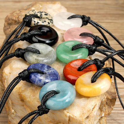 Speckled Stone Donut Necklace