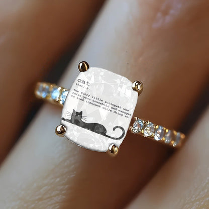 Dictionary Cat Square Ring