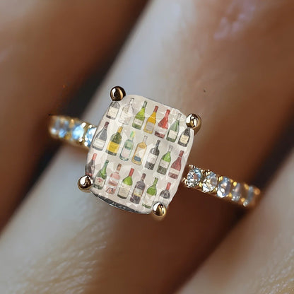 Wine Bottle Square Ring