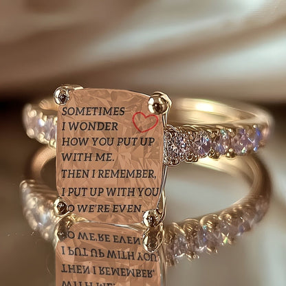 Engraved Heart Scroll Ring