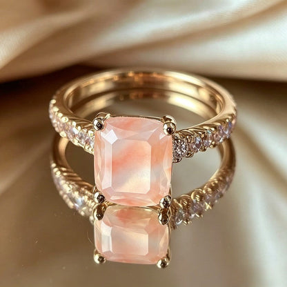 Pink Square Stone Ring