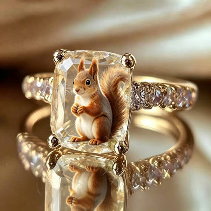 Squirrel Crystal Ring