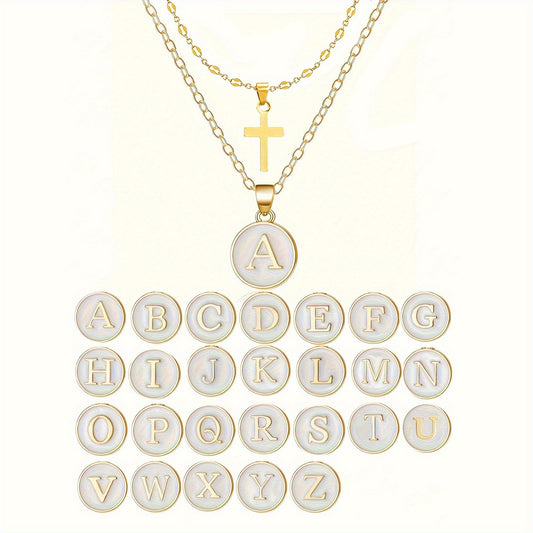 Initial Cross Layered Necklace