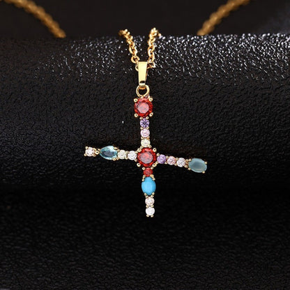 Multicolor Zircon Initial Necklace
