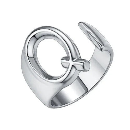 Adjustable Initial Cuff Ring